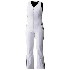Descente Kaitlyn SkiBib Overalls Pants White Black Waterproof Winter Size 6